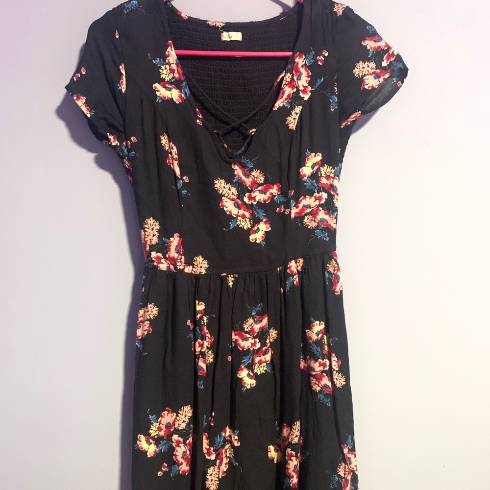 Hollister Floral T-shirt Skater Dress